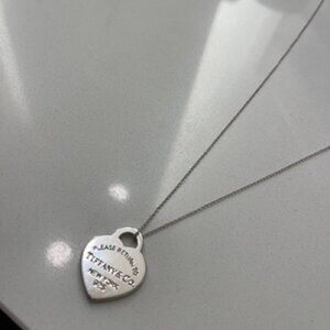 Return to Tiffany® Heart Tag Pendant in Silver, Medium and Necklave Silver 18"
